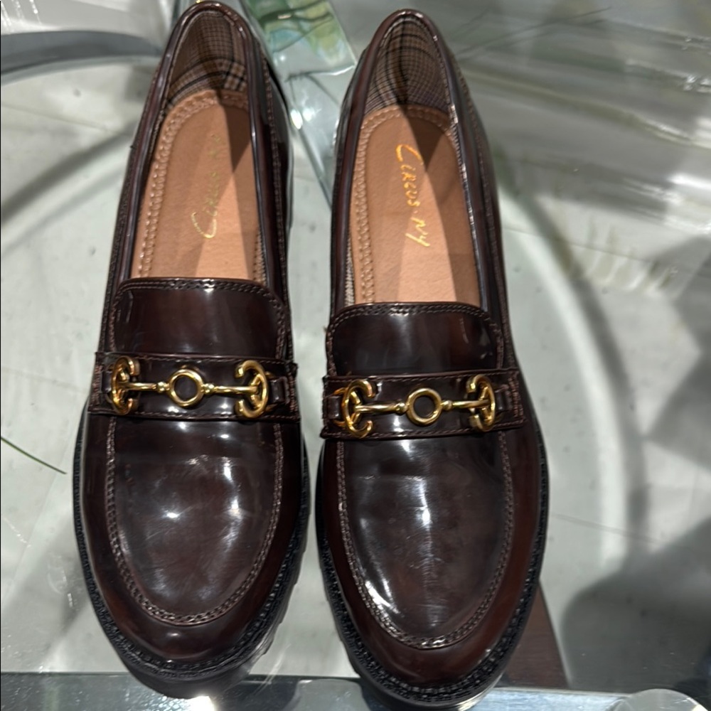 Circus NY - Brown Loafers with Gold Detailing